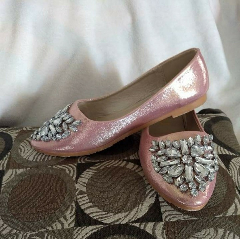 Crystal embellished flats